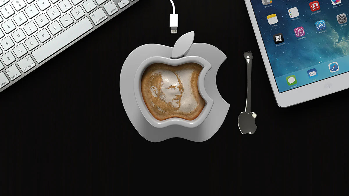 A-creative-Apple-logo-with-Steve-Jobs-head-and-Apple-devices